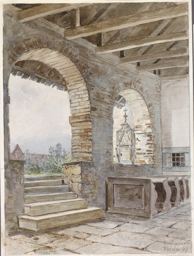 Forecourt of the Old Parish Church in Bled by Ladislav Benesch